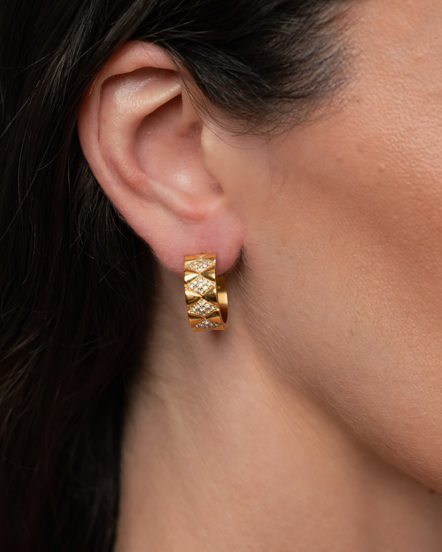 Signature Loop Jeweled Earrings - Gold